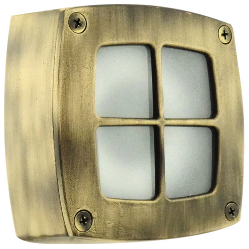Messina LED Brass Bulkhead Wall Sconce Outdoor Indoor lamp Light Nautical Marine Wall lamp Industrial Vintage Light GX53 (Antique Brass) - BrooTzo
