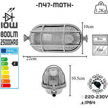 Moth paratia lámpara de pared al interior o exterior de luz impermeable Marino Nautical lámpara industrial - BrooTzo