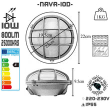 Nava Aluminium bulkhead Round outdoor waterproof light Nautical marine wall lamp - BrooTzo